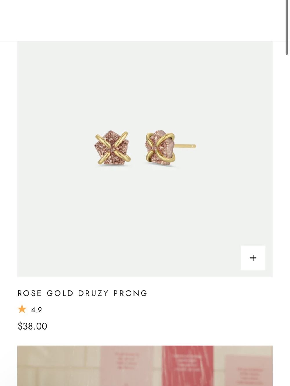 Rose Gold Druzy Prong Stud Earrings - Rose Gold